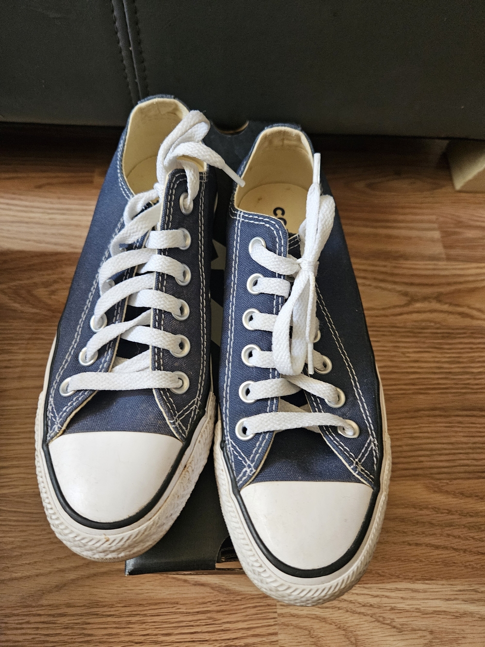 Converse Classic Navy Low-Top Canvas Sneakers with White Accents